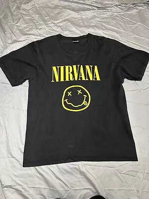 Vintage 90's Nirvana Smiley Band T-Shirt Size XL • $125