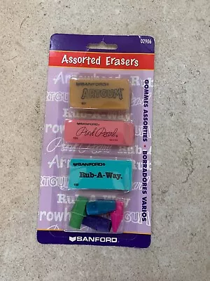 Vintage (1999) Sanford Assorted Eraser Combo Pack 3 Erasers & 4 Top Erasers NEW • $2.40