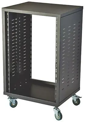 £146.69 • Buy 16U 19  Universal Open Rack Cabinet With Wheels, Black - URC-16U