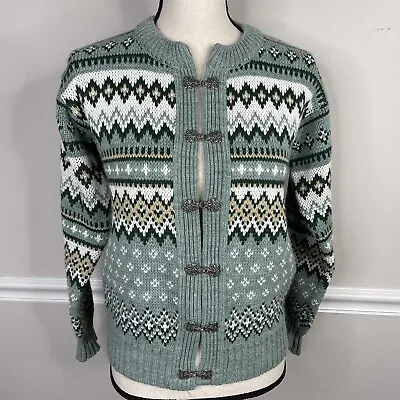 Vintage Viking Sportswear Size 38 Fair Isle Sweater Cardigan Scotland Small • $27.97