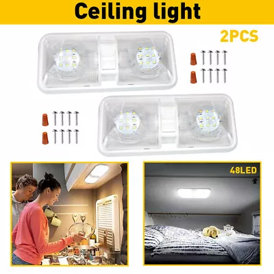2 Pack 12V 48 LEDs RV Ceiling Dome Light RV Interior Lighting For Trailer Camper • $25.64