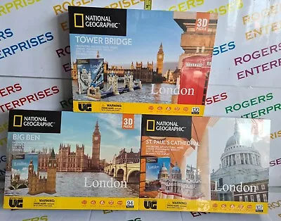 National Geographic London 3D Jigsaw Puzzle Choose Tower Bridge Big Ben St Pauls • £12.99