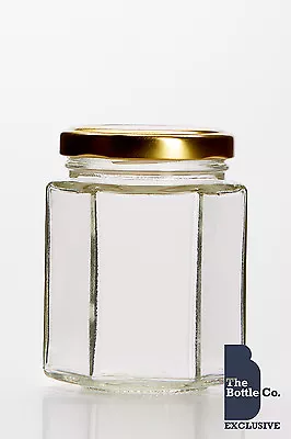 72 X 8OZ /196ml APPROX HEXAGONAL JAM JAR HONEY CANDLE C/W CHOICE OF LID COLOUR • £43.60