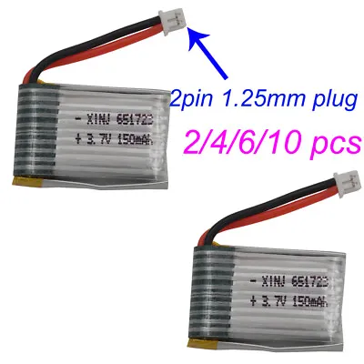 3.7V 150 MAh Li-Polymer 25C Li Battery 651723 Lipo For JJRC H20 H36 NH010 Drone • £33.48