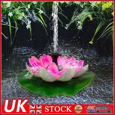 Lotus Shape Pond Decoration 2.5W Solar Powered Floating Garden Fountain Useful ✨ • £14.09