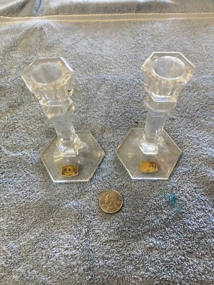$30 • Buy Val St Lambert Candlesticks