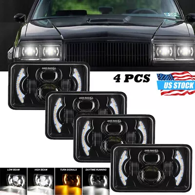 4PCS For Ford Mustang Thunderbird 4x6 Inch LED Headlights Hi/Low DRL Projector • $99.98