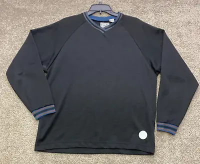 Vintage Levis Shirt Mens Large Black Long Sleeve Silver Tab Monogram Jersey 90s • $26.99