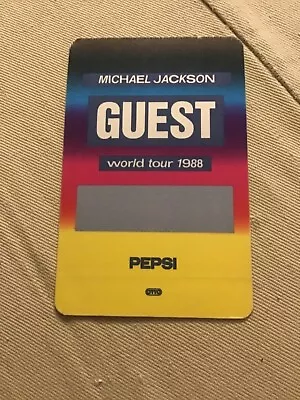 Michael Jackson Original BAD World Tour Guest Pass Pepsi USA 1988 Unused  • $21.99