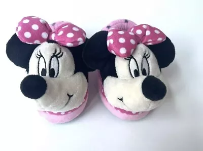 NEW D Minnie Mouse PINK Slippers Toddler Girls 9/10Plush Shoes Cute Gift Q • $18.99