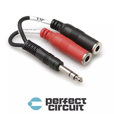 Hosa YPP-117 1/4  TRS To Dual 1/4 TSF Y CABLE - NEW - PERFECT CIRCUIT • $8.95