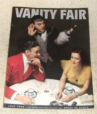 VANITY FAIR Jul 1934 Mae West Hepburn Mustafa Kemal Fairbanks Einstein Princeto • $140