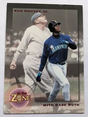 KEN GRIFFEY JR. 1995 MEGACARDS IN THE ZONE #1 W/ BABE RUTH • $3.99