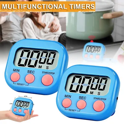2Pack Magnetic LCD Digital Kitchen Cooking Timer Count Down Up Clock Loud Alarm • $9.95
