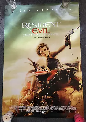 Original Cinema Portrait Poster- RESIDENT EVIL FINAL CHAPTER Milla Jovovich27x40 • £16