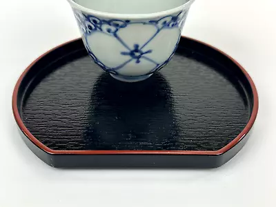 Japanese Vintage Red & Black Faux Lacquer Tray 5.5  • $5.50