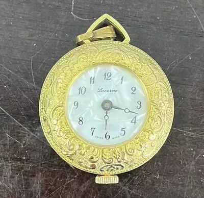 Vintage Lucerne Pendant Pocket Watch As Is For Repair • $19.99