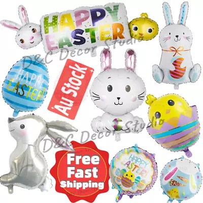 Easter Bunny Foil Balloons Decoration Kids Egg Hunt Rabbit Chicken • $3.80