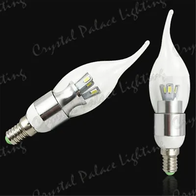 6 X E14 5W DIMMABLE WARM WHITE LED Bulbs Silver Chandelier Candelabra Candle • £11.99