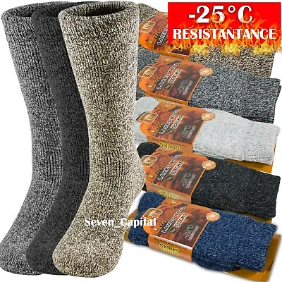 3 Pairs Mens Winter Heavy Duty Warm Thermal Merino Lambs Wool Boots Socks 10-13 • $12.99