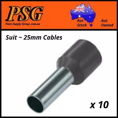 Cable Ferrules 25mm2 X 10 Pack Bootlace Pin Crimps Wire Sleeves • $9