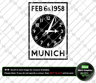Manchester United Munich Clock Busby Babes Memorial Car Wall Sticker Vinyl Decal • £3.29