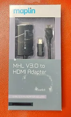 Maplin MHL V3.0 To HDMI Adapter Includes 5 Pin To 11 Pin Adapter  • £8.99