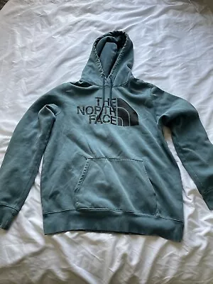 The North Face Hoodie Men's Large Green Fleece Pullover Casual Stretch Hooded • $18.99