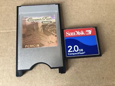 SANDISK  2GB Compact Flash +ATA PC Card PCMCIA Adapter JANOME Machines • $8.50