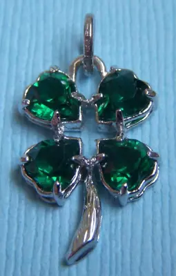 Vintage Clover With Green Stones Sterling Charm • $29.99