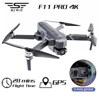 SJRC F11 Pro 4K GPS Drone Wifi FPV HD Camera 2-Axis Gimbal Brushless Quadcopter • $495.53