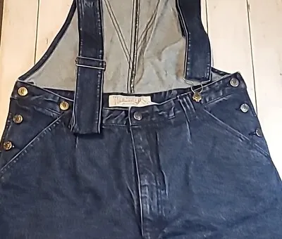 VINTAGE Todays News Overall Shorts Men 36 Denim Jean  Baggy Loose 90s  • $29.99