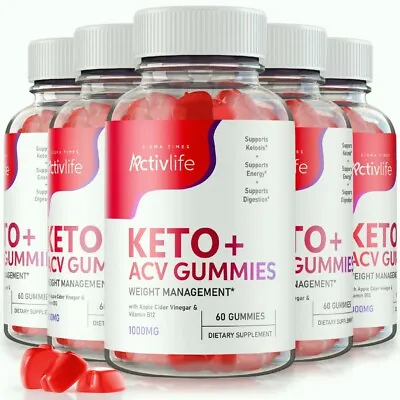 (5 Pack) ActivLife ACV Keto Gummies To Boost Weight Loss & Amplify Energy Levels • $69.95