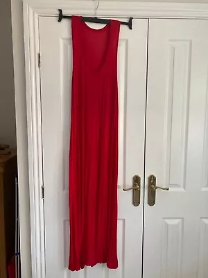 Red Racer Back Maxi Dress Size 10-12 Excellent Condition • £10