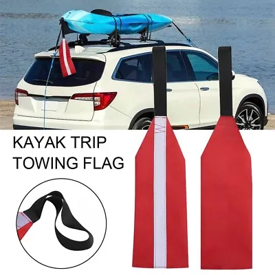 Quick And Secure Attachment With Kayak Tow Safety Flag Boat Canoe Trailer • £8.30