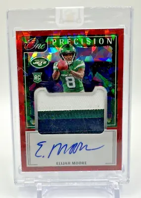 2021 Panini One Precision Red Auto 25/25 Elijah Moore #316 RPA Rookie Patch RC • $99.99