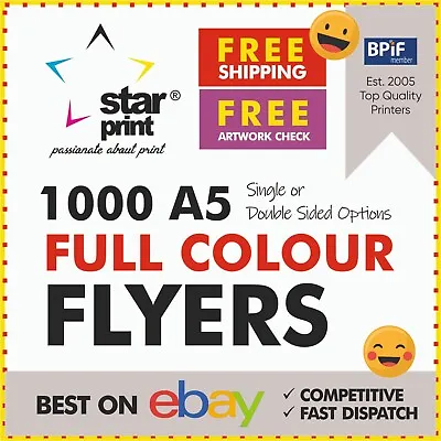 £55 • Buy 1000 A5 Flyers Printed Full Colour - Excellent Quality - Fast Dispatch