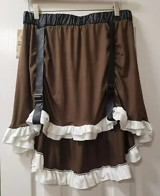 Spirit Halloween Steampunk Skirt Large Brown White Black NWT • $15