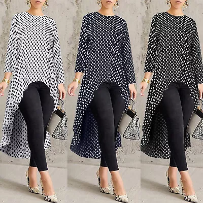 $25.84 • Buy Women Long Sleeve Asymmetrical Shirt Tops High Low Plus Womens Blouse Tunic