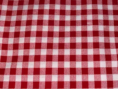 1/2 Yd Vintage Red & White Check Gingham Cotton Fabric 4 Checks An Inch BTHY • $3.75