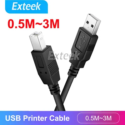$4.85 • Buy Universal USB Cable For Printer Brother Canon Dell Epson HP Male Type A To B