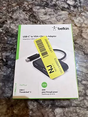 Belkin USB-C To VGA Adapter Monitor TV + 60w Charge Thunderbolt Macbook Laptop • $15.99