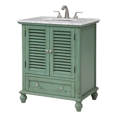 Elegant Decor Rhodes 30  Wood Single Bathroom Vanity In Vintage Mint Green • $933.49