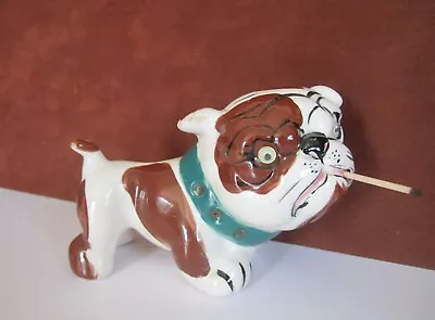 Vintage Ceramic Bulldog Figurine Googly Eyes Dog Statue 5 1/2  • $14.99