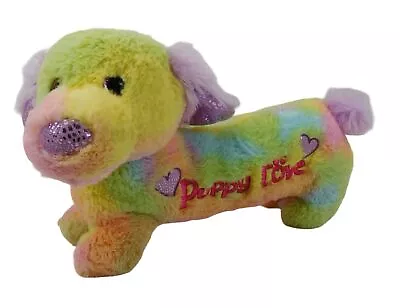 Hug And Luv Tie Dye Dachshund Puppy Love Glitter Hearts Ears Eyes Plush 12  Stuf • $8.79