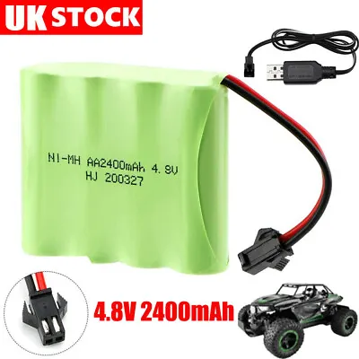 4.8V 2400mAh Ni-MH AA Battery Pack Rechargeable With SM-2P Plug For RC Truck Car • £10.89