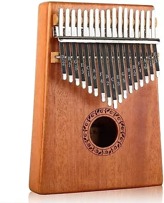 Kalimba 17 Key Thumb Piano Wood Mahogany With Tuner Hammer Music Instrument Will • $26.95