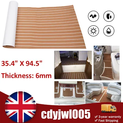 EVA Faux Foam Teak Marine Boat Decking Sheet Flooring Mat Yacht Carpet 240x90cm • £46.11