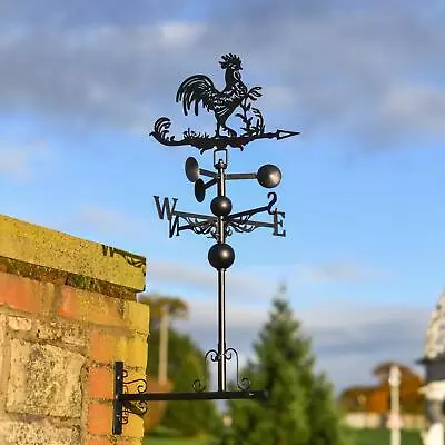 Deluxe Steel Rooster Garden Weathervane - Horizontal Fitting Bracket • £39