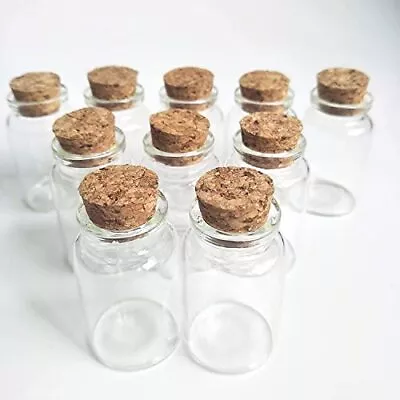10pcs 20ml Small Glass Bottles Vials Jars With Cork Stopper Bottle 20ml 30x50mm • $14.60